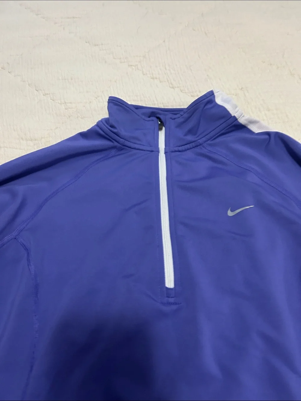 Nike Purple Quarter-Zip Athletic Pullover with White Accents